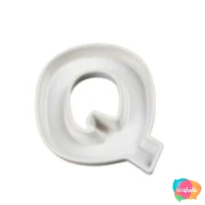 BOWL DE CERAMICA EM FORMATO DE LETRA LETRA Q BRANCO