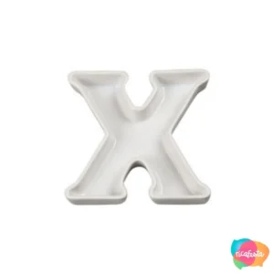 BOWL DE CERAMICA EM FORMATO DE LETRA LETRA X BRANCO