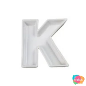 BOWL DE CERAMICA EM FORMATO DE LETRA LETRA K BRANCO