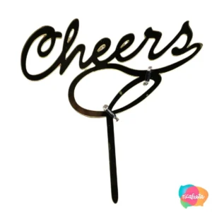 TOPO DE BOLO EM ACRILICO CHEERS 11x17 CM ÚNICO CRISTAL