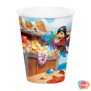 COPO DE PAPEL TESOURO DO PIRATA COM 8 UNID 266 ML ESTAMPADO
