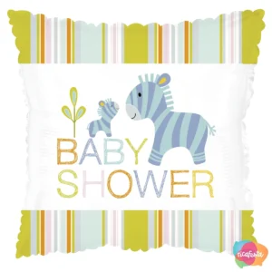 BALÃO METALIZADO 46CM CHÁ DE BEBÊ SELVA 18 POLEGADAS BRANCO