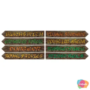 DECORACÂO PLACAS DE VILA MEDIEVAL COM 4 UNID ÚNICO MARROM