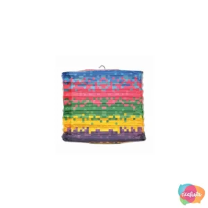 LANTERNA DE PAPEL QUADRADA 8-BIT 20 CM COLORIDO