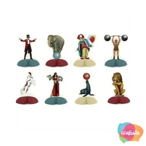 MINI CENTRO DE MESA PERSONAGENS CIRCO 8 UN ÚNICO ESTAMPADO