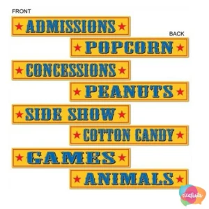 DECORAÇÃO DE PAREDE CIRCO RECORTES COM 4 UNID AMARELO