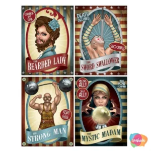 POSTER DECORATIVO CIRCO 4 UN VERMELHO