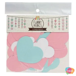 GUIRLANDA PAPEL 2M MIX CORAÇÃO E NUVEM SORTIDO