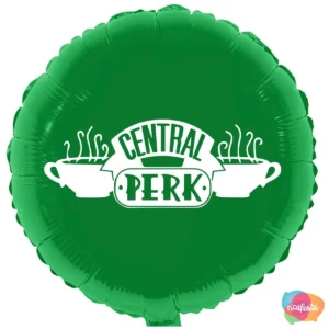 BALÃO 46CM PERSONALIZADO CAFÉ FRIENDS - CENTRAL PERK 18 POLEGADAS VERDE CLARO