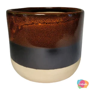 VASO DECORATIVO DE CERAMICA 12 CM ÚNICO MARROM