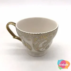 XICARA DE CERAMICA ADELAIDE GOLD DOURADO