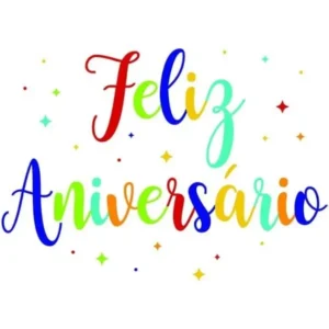 ADESIVO LETTERING TRANSFER PARA BALÃO FELIZ ANIVERSÁRIO PP TAM PP COLORIDO