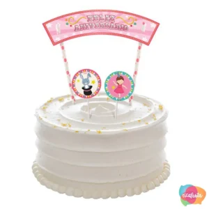 TOPO DE BOLO CIRCO ROSA CLARO