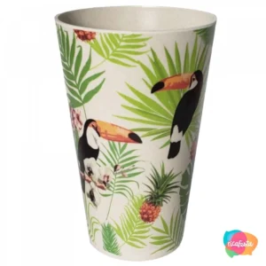 COPO DE FIBRA DE BAMBU TROPICAL ESTAMPADO