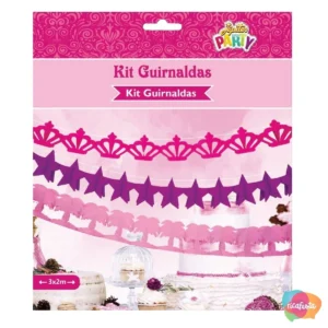 KIT GUIRLANDA VIOLETA E ROSA 3 UN 2 MT