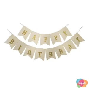 GUIRLANDA DE PAPEL GOLDEN DOT 16X20CM 3 MT BEGE / PALHA