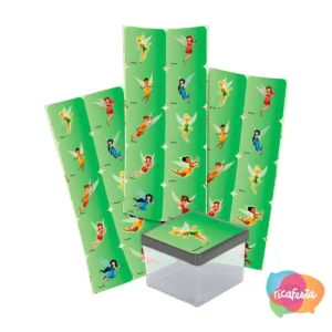 ADESIVO QUADRADO FADAS DISNEY SININHO C/30 ÚNICO VERDE CLARO