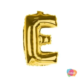 BALÃO METALIZADO 40CM LETRA E DOURADO 16 POLEGADAS DOURADO