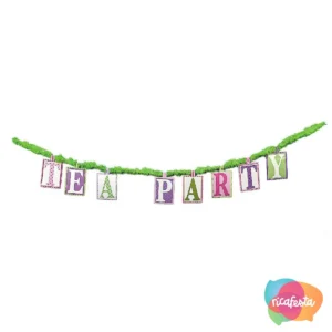 FAIXA TEA PARTY LETTER BANNER ON MARABOU COLORIDO