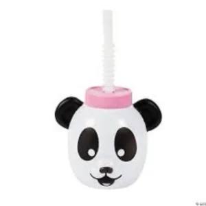 Copo Plástico Com Canudo Panda