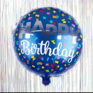 BALÃO METALIZADO  HAPPY BIRTHDAY C/ CONFETES