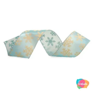 FITA FLOCOS NEVE TECIDO ARAMADO 6CM X 9.14M AZUL CLARO