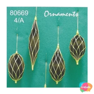 PENDENTE NATALINO BLACK E GOLD 1 UN 12 CM PRETO