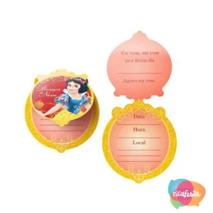 CONVITE GDE NEW BRANCA DE NEVE C/8 ÚNICO AMARELO