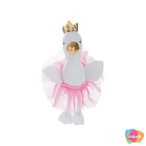 CISNE DE TECIDO E SAIA DE TULE 10 CM BRANCO