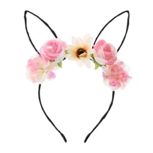 TIARA GATO C/FLORES SORTIDO UNITARIO 12X19,5CM