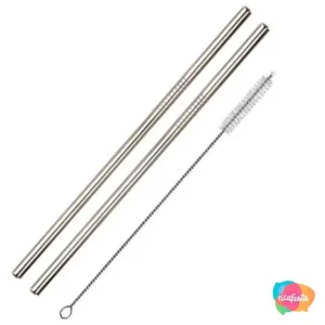 CANUDO DE AÇO E ESCOVINHA WORLD INOX COM 2 UNID  21 CM