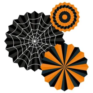 Kit Halloween Leque de Papel com 3 Unid