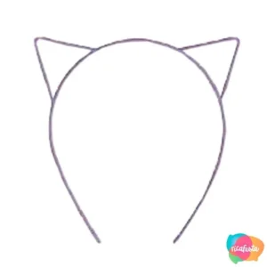 TIARA GATO TECIDO SORTIDO UNITARIO 13X15CM