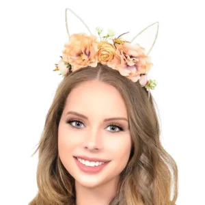 TIARA GATO C/FLORES SORTIDO UNITARIO 13X19CM