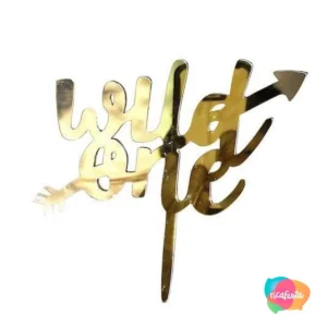 TOPPER BOLO WILD ONE ACRILICO 13 CM DOURADO