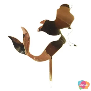 TOPO DE BOLO SEREIA EM ACRÍLICO 13 CM DOURADO