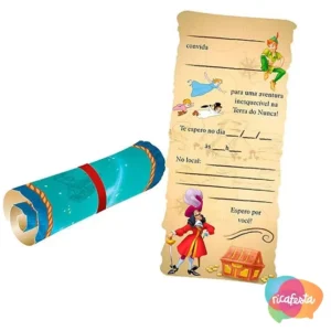 CONVITE PETER PAN 8 UN ÚNICO COLORIDO