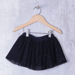 Saia Curta com Shorts Tutu Glitter Halloween Preto Tam 02