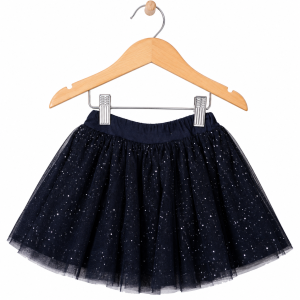 Saia Curta com Shorts Tutu Glitter Halloween Preto Tam 02