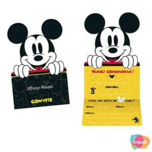 CONVITE MICKEY GRANDE 90 ANOS ÚNICO AMARELO