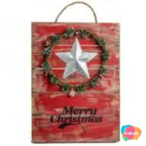 Quadro Merry Christmas Vintage Único Vermelho