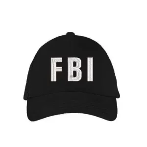 Boné em Tecido Sarja Preto Bordado FBI