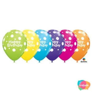 BALÃO HAPPY BIRTHDAY POA 27CM COM 6 UNID 11 POLEGADAS COLORIDO