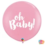 BALÃO OH BABY 27CM COM 25 UNID 11 POLEGADAS ROSA CLARO