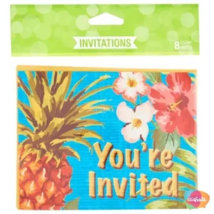 CONVITE PAPEL ALOHA COM 8 UNID  COLORIDO