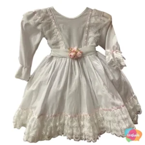VESTIDO INFANTIL NOIVA DE RENDA E BABADO TAM 04 BRANCO