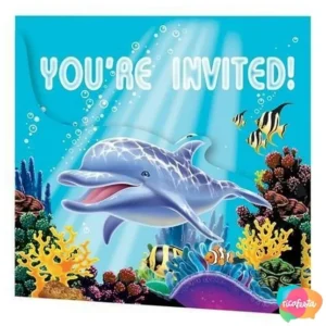 CONVITE FUNDO DO MAR VOCÊ ESTA CONVIDADO COM ENVELOPES 8 UNID