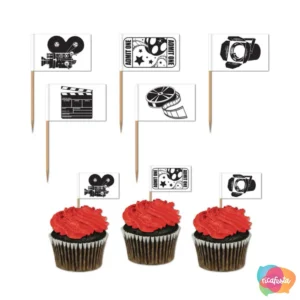 PICKS PARA DOCE CINEMA COM 50 UNID ÚNICO BRANCO