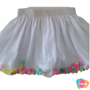 SAIA TUTU INFANTIL C/TULE E POMPOM TAM P