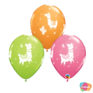BALÃO LHAMAS 27CM COM 25 UNID 11 POLEGADAS COLORIDO